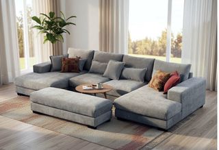 Sofá Rinconera Convertible con Puff Integrado