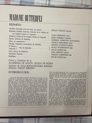 Vinilo Madame Butterfly de Puccini