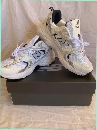 New Balance 530 Blancas Plata Marino