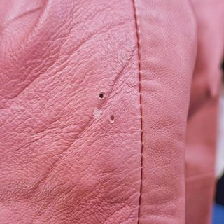 [M] - Mango Cazadora de Cuero Rosa con cremalleras