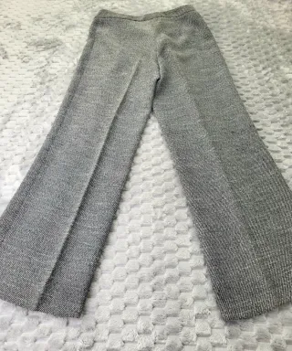 Pantalón Recto Vintage Gris Talla 38
