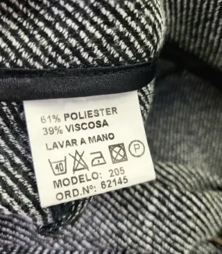 Pantalón Recto Vintage Gris Talla 38