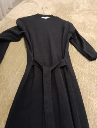 Vestido largo de punto negro