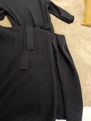 Vestido largo de punto negro