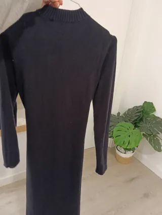 Vestido largo de punto negro