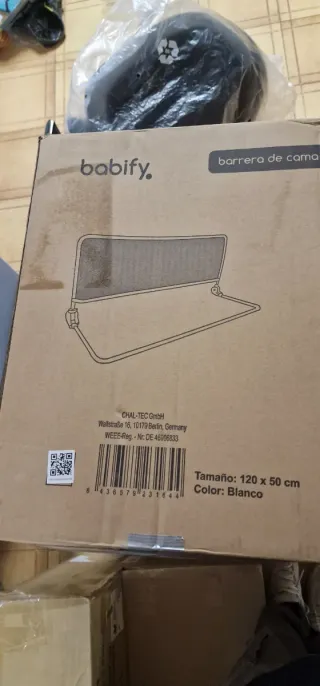 Barrera de cama Babify 120x50 cm Blanca