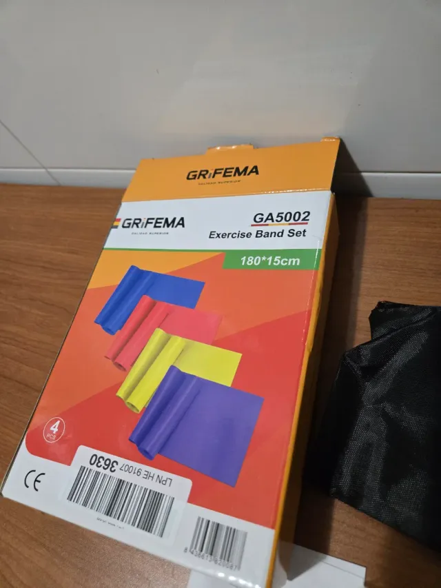 Tappetino yoga grigio + bande elastiche