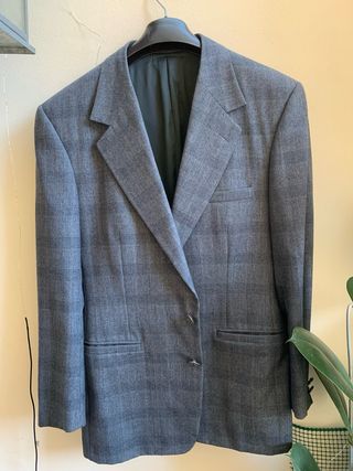 Versace Giacca uomo a quadri grigia vintage size50