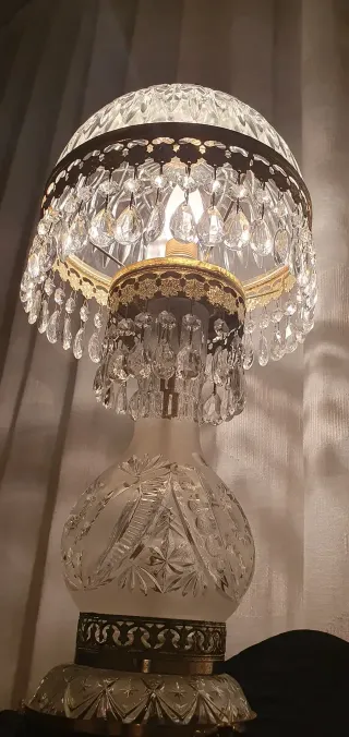 Lámpara antigua cristal
