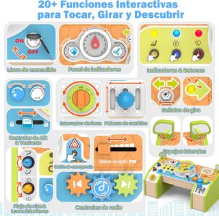 NUEVO Juguete Montessori Madera con Volante