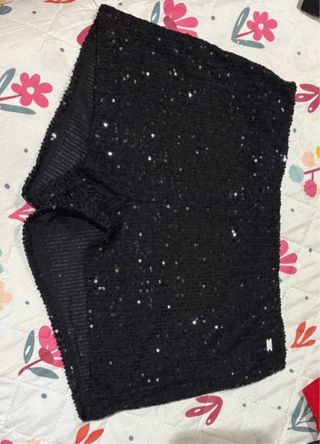 Shorts de lentejuelas negros