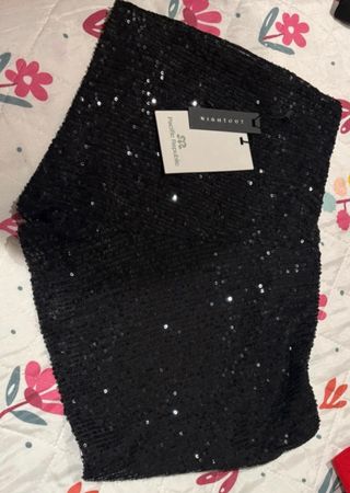 Shorts de lentejuelas negros