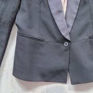 Massimo Dutti Americana Smoking Negro Solapa Satén