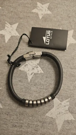 Pulsera Lotus Hombre Negra y Plateada