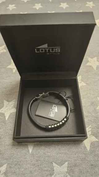 Pulsera Lotus Hombre Negra y Plateada