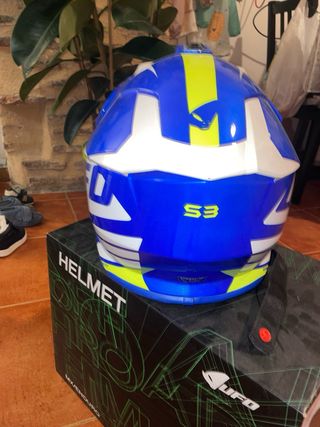Casco Moto UFO Intrepid Azul/Amarillo