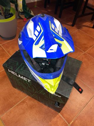 Casco Moto UFO Intrepid Azul/Amarillo