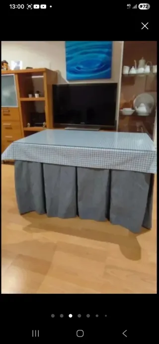 Mesa Camilla Rectangular Gris y Blanca