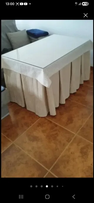 Mesa Camilla Rectangular Gris y Blanca