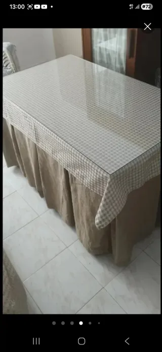 Mesa Camilla Rectangular Gris y Blanca