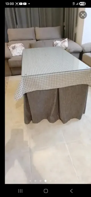 Mesa Camilla Rectangular Gris y Blanca