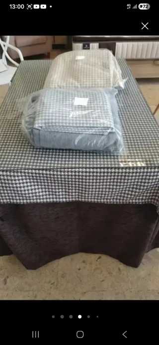 Mesa Camilla Rectangular Gris y Blanca