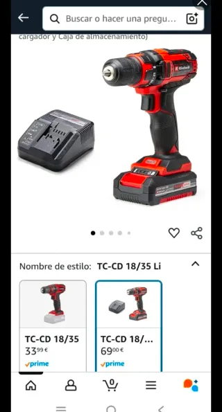 Taladro PRECINTADO Einhell TC-CD 18/35 Li