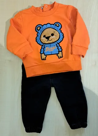 Completo neonato Guess orso arancione