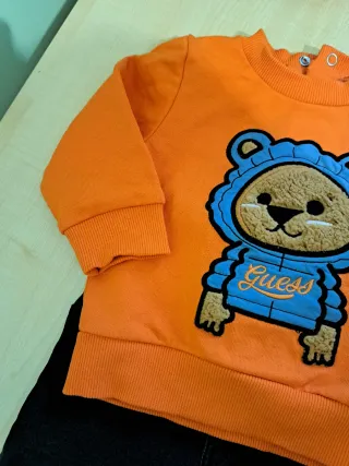 Completo neonato Guess orso arancione