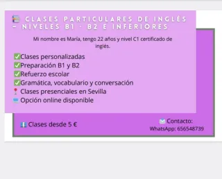Clases particulares de inglés, cuento con el C1