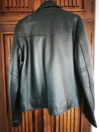 Cazadora cuero rocker negra talla L