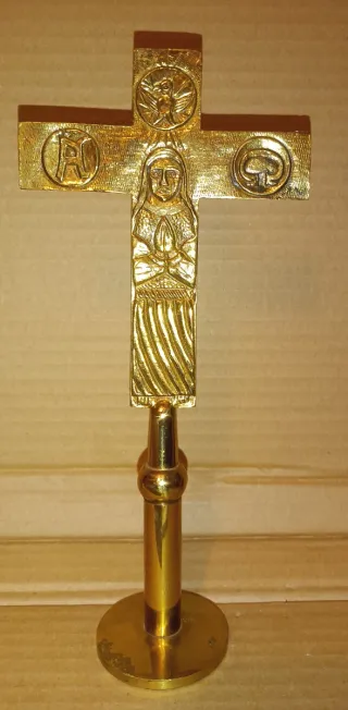 Antigua Cruz Bronce Crucifijo Jesús