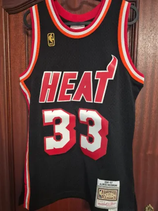 Camiseta Miami Heat 33 Alonzo Mourning Retro