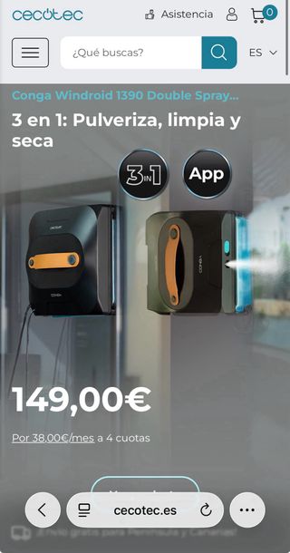 Robot Limpiacristales Conga Windroid