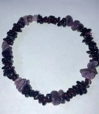 Bracciale chip pietra granato e ametista