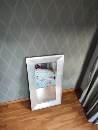 Espejo Marco Plata Madera