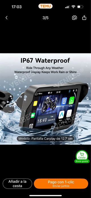 Pantalla Moto 12.7 cmCarPlay con su caja original.