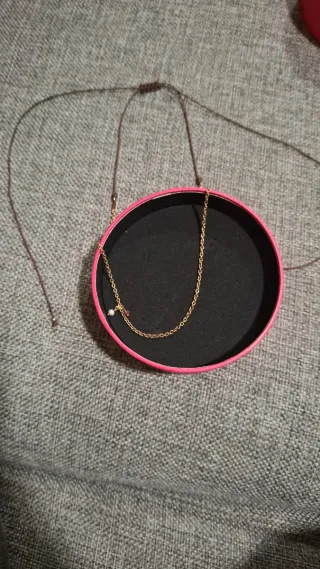 Collar Tous ajustable cordón marrón y oro rosa