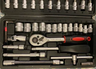 Jogo de chaves de catraca 1/4 46 peças