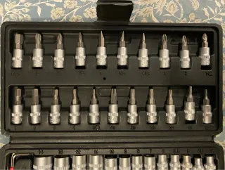 Jogo de chaves de catraca 1/4 46 peças