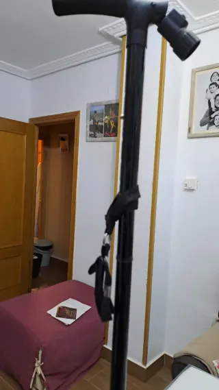 Bastón negro con luz LED