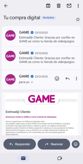 Tarjetas Recarga Roblox