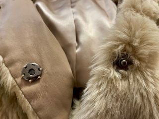 Abrigo Piel Sintética Beige Mujer