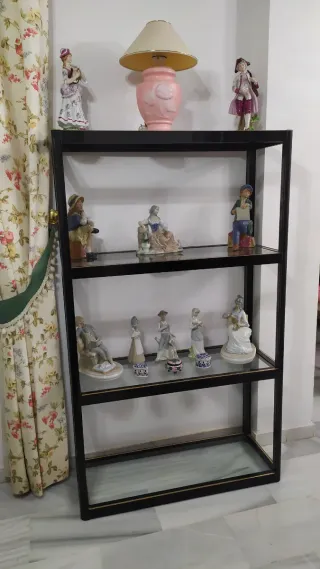 ESTANTERÍA DE ALUMINIO Y BALDAS DE CRISTAL