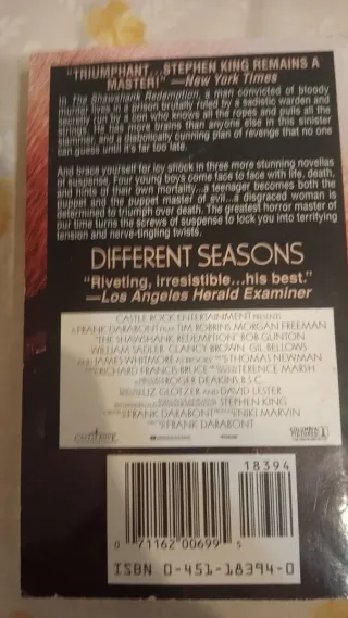 The Shawshank redemption. Stephen King.