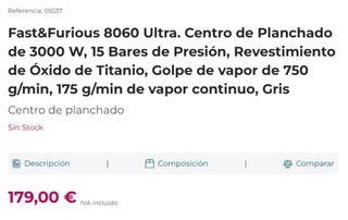 Centro Planchado Cecotec Fast&furious 8060