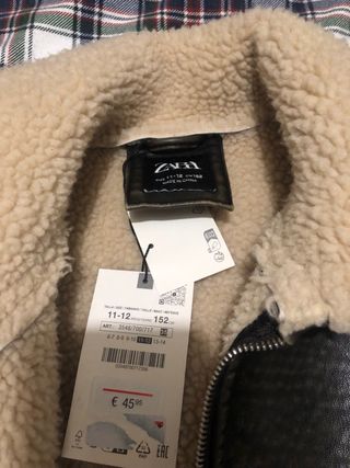 Chaqueta Zara Talla 11/12  Piel Sintética Borrego