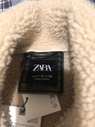 Chaqueta Zara Talla 11/12  Piel Sintética Borrego