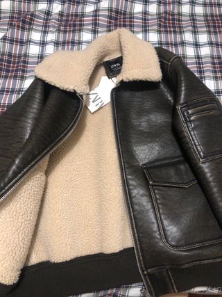 Chaqueta Zara Talla 11/12  Piel Sintética Borrego