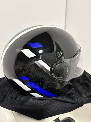 Casco Moto Infantil Talla M Negro/Azul